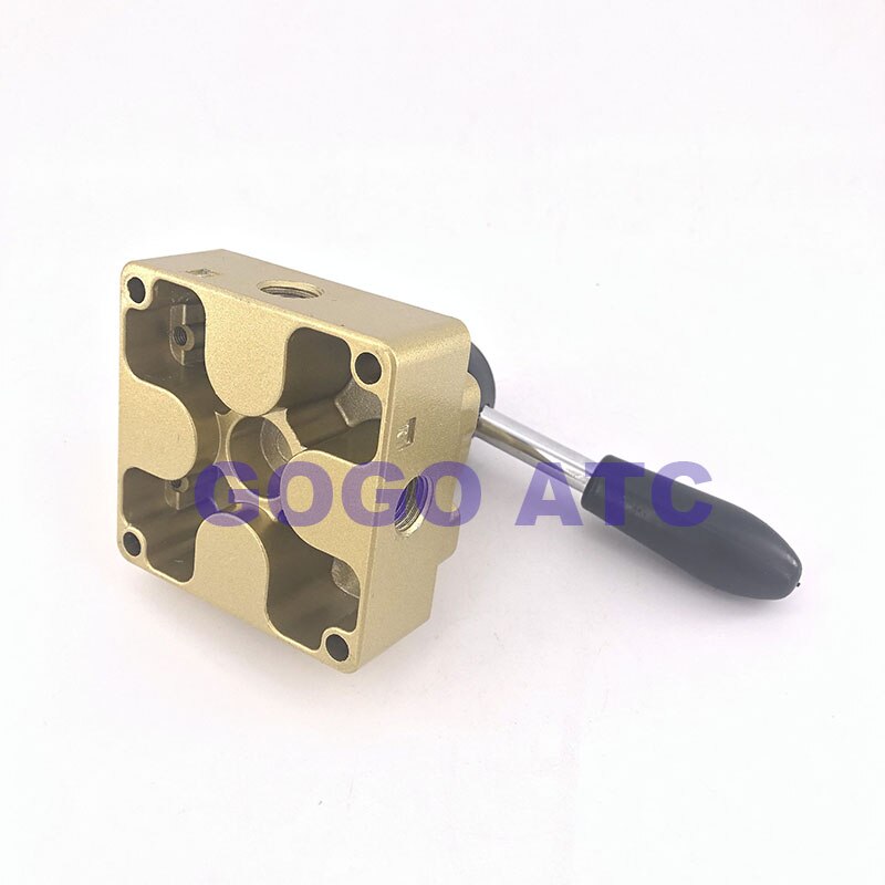 Pneumatic three-position four-way hand rotary valve Manual switch hand valve valve reversing man control valve HV-02/03/04