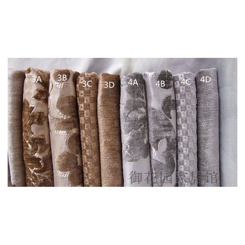 Classe superior grosso e sólido europeu clássico algodão linho chiffon sofá tecido jaccquard chenille veludo junta de madeira conjunto CR14-117