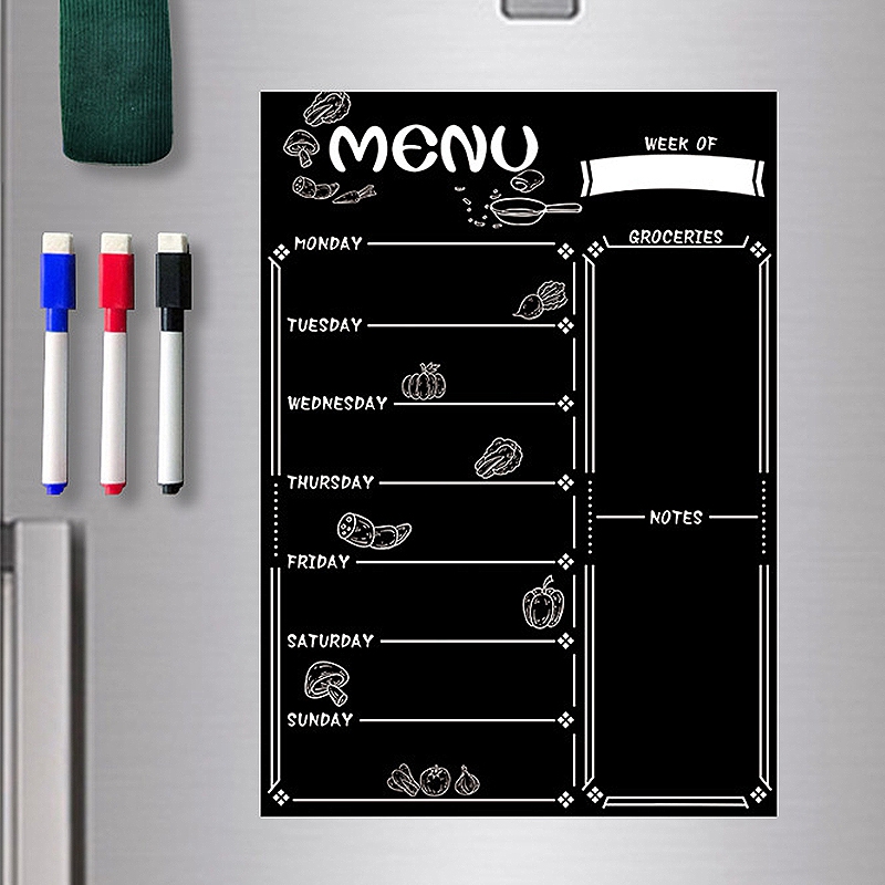 Blackboard Fridge Magnet Magnetic Chalkboard Stickers Kitchen Menu Message Board Remind Memo Pad Kid Kitchen Tools Decor