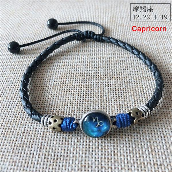 Twelve Constellation Anklets Jewelry Men Leg Bracelet Feet Accessories Male Ankle Bracelet enkelbandjes sieraden: TFJL049-12