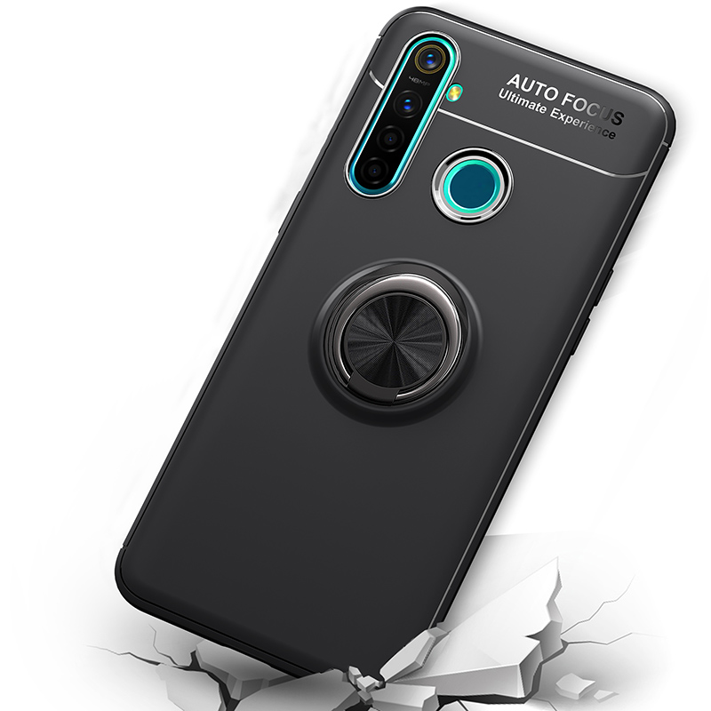 Étui antichoc pour OPPO Realme 5 Pro étui anneau de doigt aimant mat housse en Silicone pour Realme 5 Pro 6.3 pouces étuis Fundas
