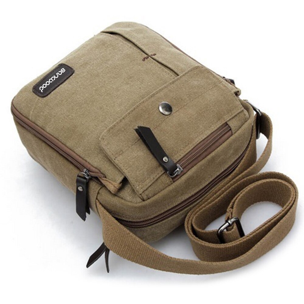 Eenvoudige Causale Canvas Rugzak Multifunctionele S Schouder Sling Bag: Khaki