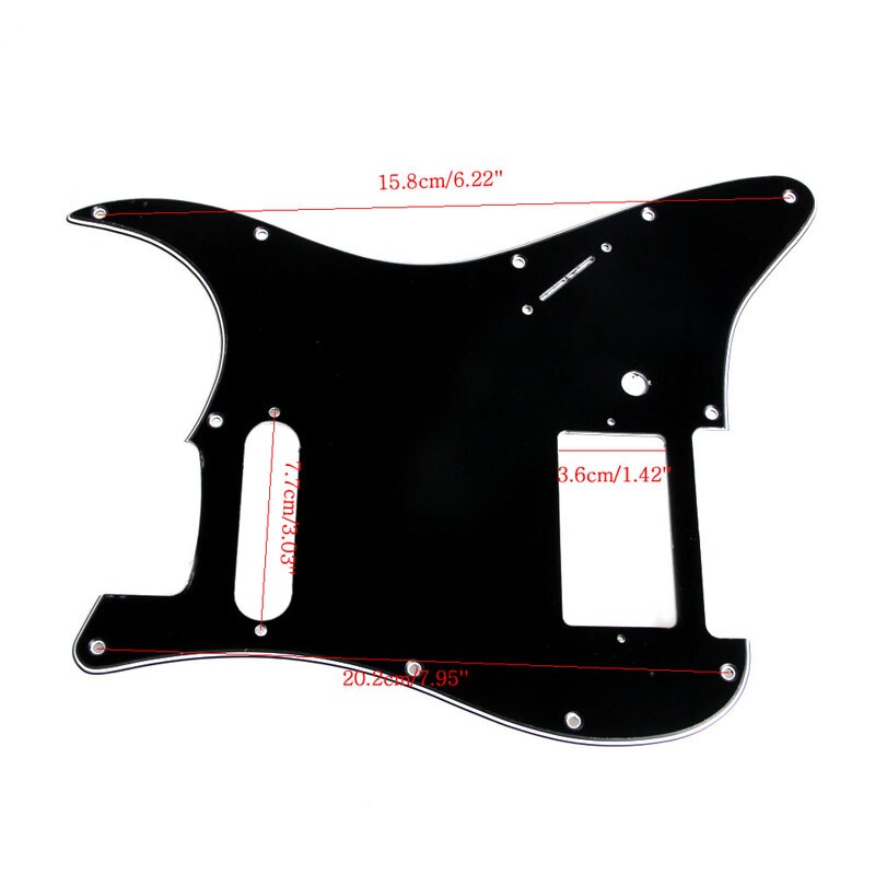 3Ply Guitar Pickguard for Fender Stratocaster Strat HS Single Humbucker Black