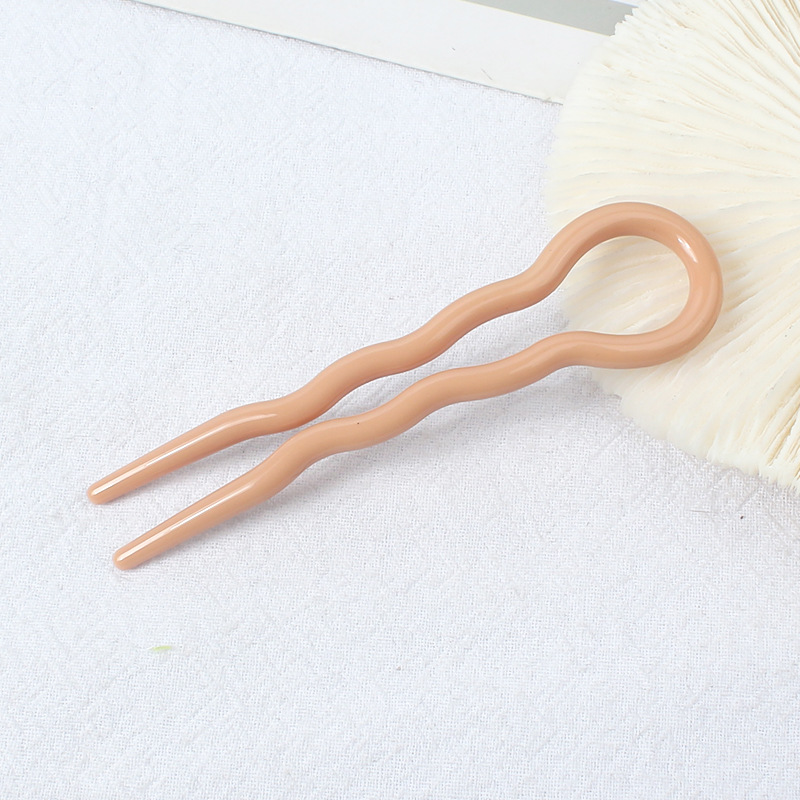 Retro moño para el cabello en forma de U palillos para el cabello Clip pasadores horquillas mujer niñas cola de caballo cabeza de albóndiga accesorios para el cabello dulces: Gris oscuro