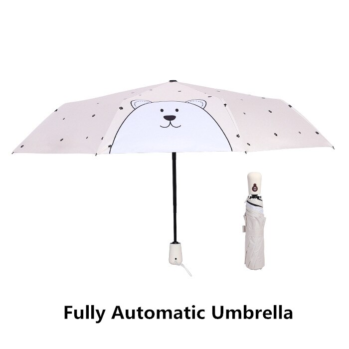 Kocotree Big Strong For Two People Fully Automatic Anti-UV Rain Sunshine Windproof Umbrellas For Women Ladies Giraffe: White Polar bear