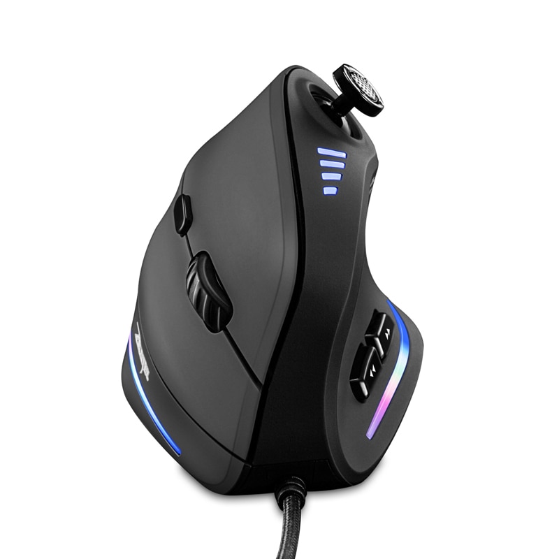 Zelotes C18 Vertical Gaming Mouse 10000 DPI Programmable 11 Buttons USB Wired RGB Optical Remote Mouse Gamer Mice For Laptop PC