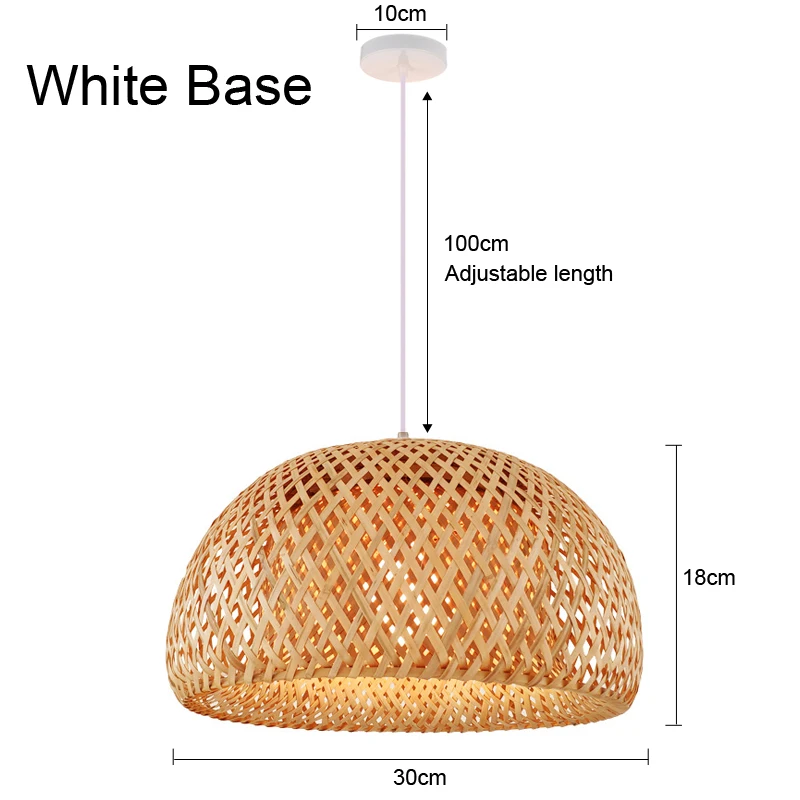 Lustre japonais en rotin de bambou naturel, lampes suspendues tissées à la main, abat-jour en osier, Suspension d'éclairage E27: green