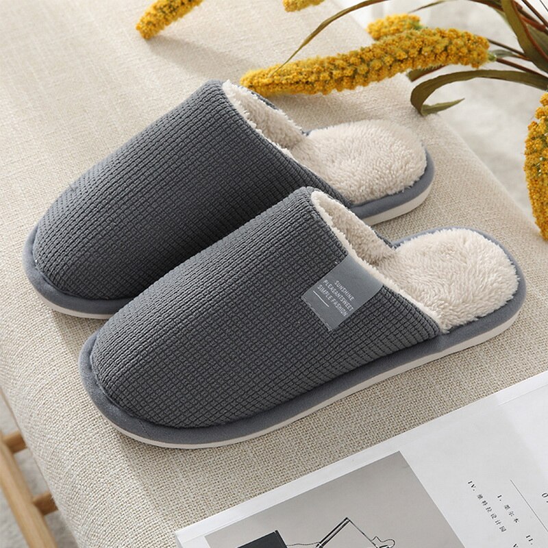 Women Indoor Slippers Warm Lovers Home Slipper Anti Slip Autumn Winter Shoes Household Floor Soft Indoor Flat Cotton Home Shoes