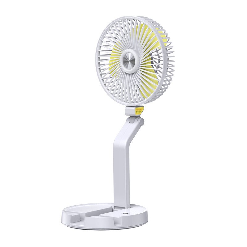 2600mAh/5200mAh Mini Portable Folding Table Lamp Fan USB Charging Table Light Fan Three Gears Wind Telescopic Fan: B white