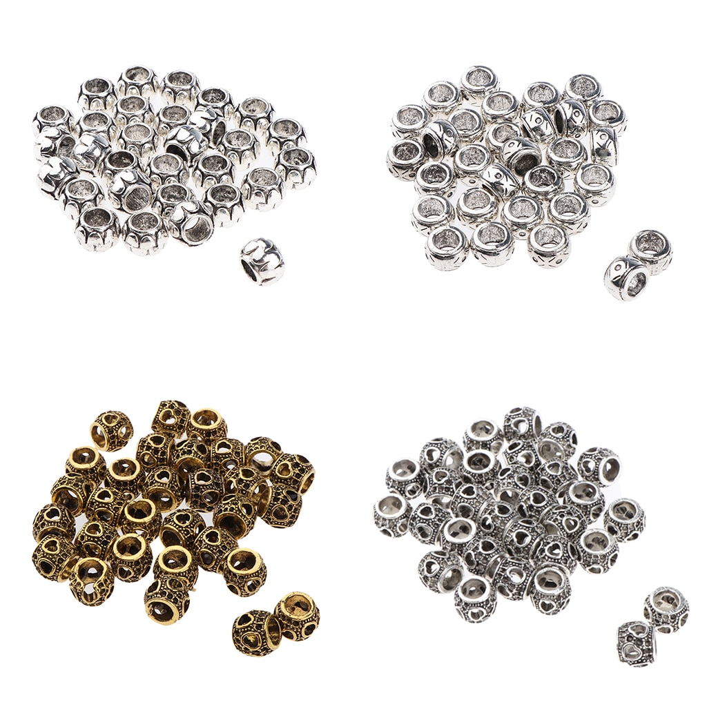 Set of 30, Dreadlocks Hair Beards Beads Alloy Dread Locks Metal Cuffs Hair Decors Braiding Hair Jewels