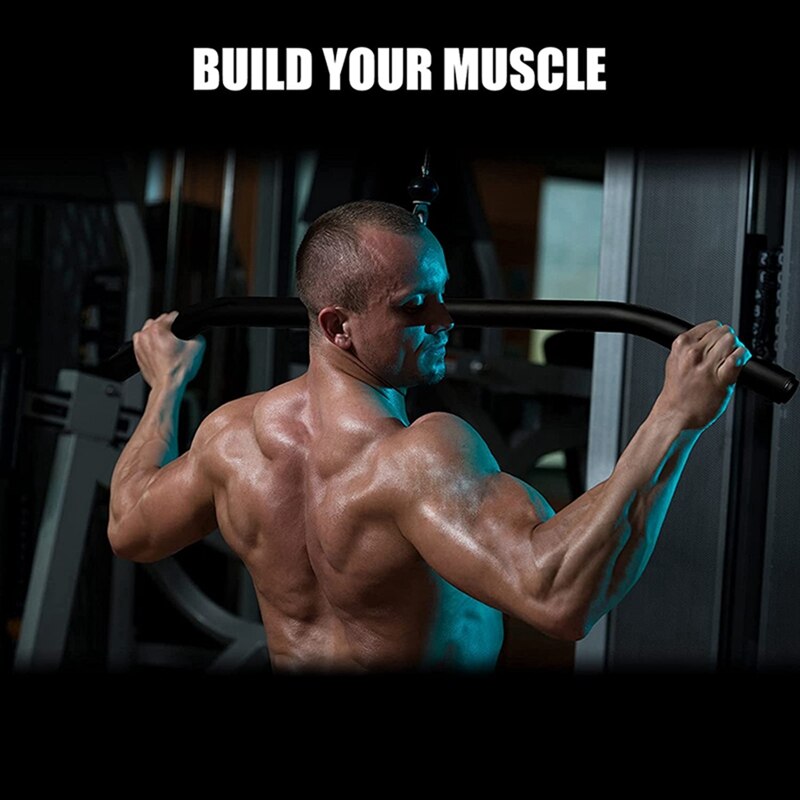 Fitness LAT Pull Down Bar, Cable Machine Attachment for Gym, Exercises Tricep Back Muscles Strength Training