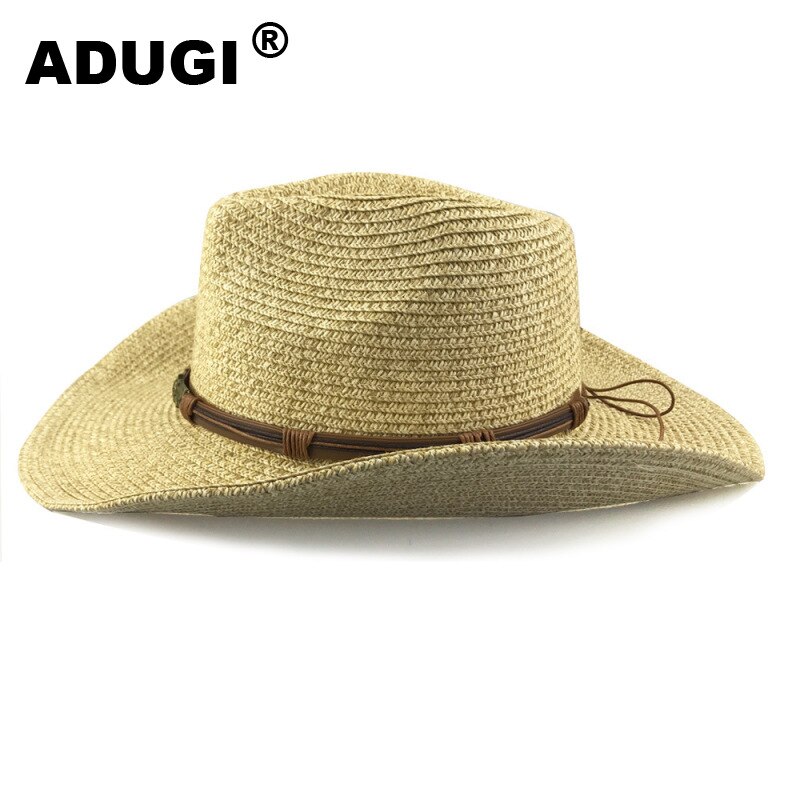 Adugi sommar halmhatt män och kvinnor pirat solhatt amerikansk väst cowboy stråhatt utomhus stor längs stranden solhatt