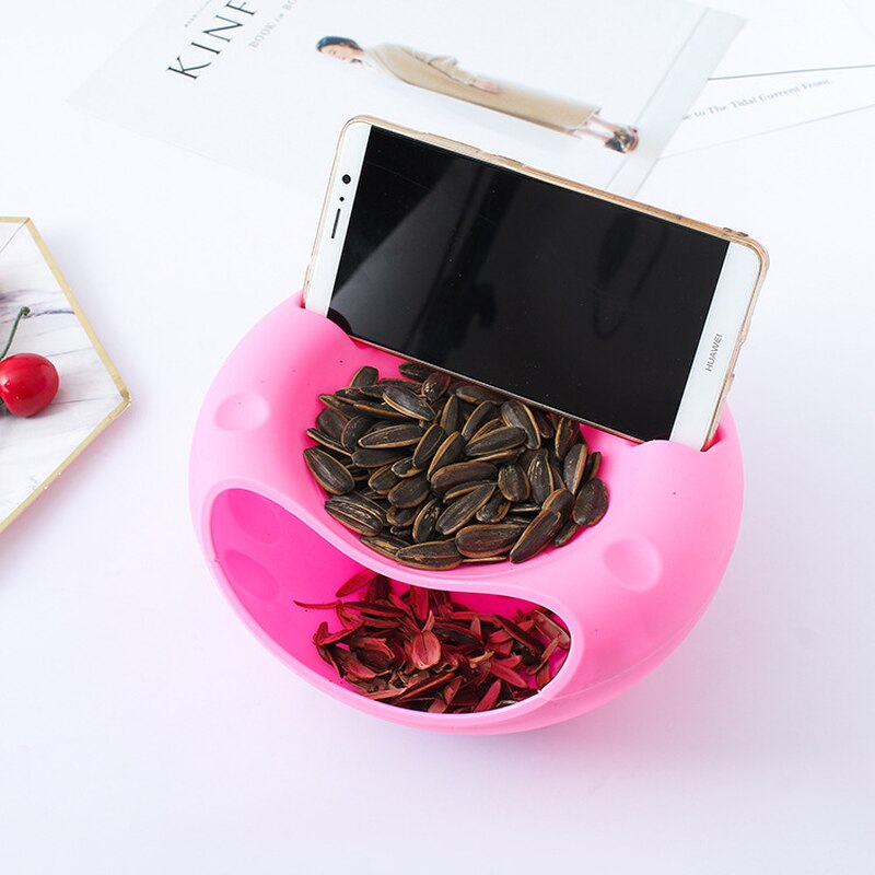 Caja receptora de fruta de plástico extraíble con doble disco de fruta para semillas de melón, disco de fruta, soporte de drenaje para marco móvil AP11091741: pink