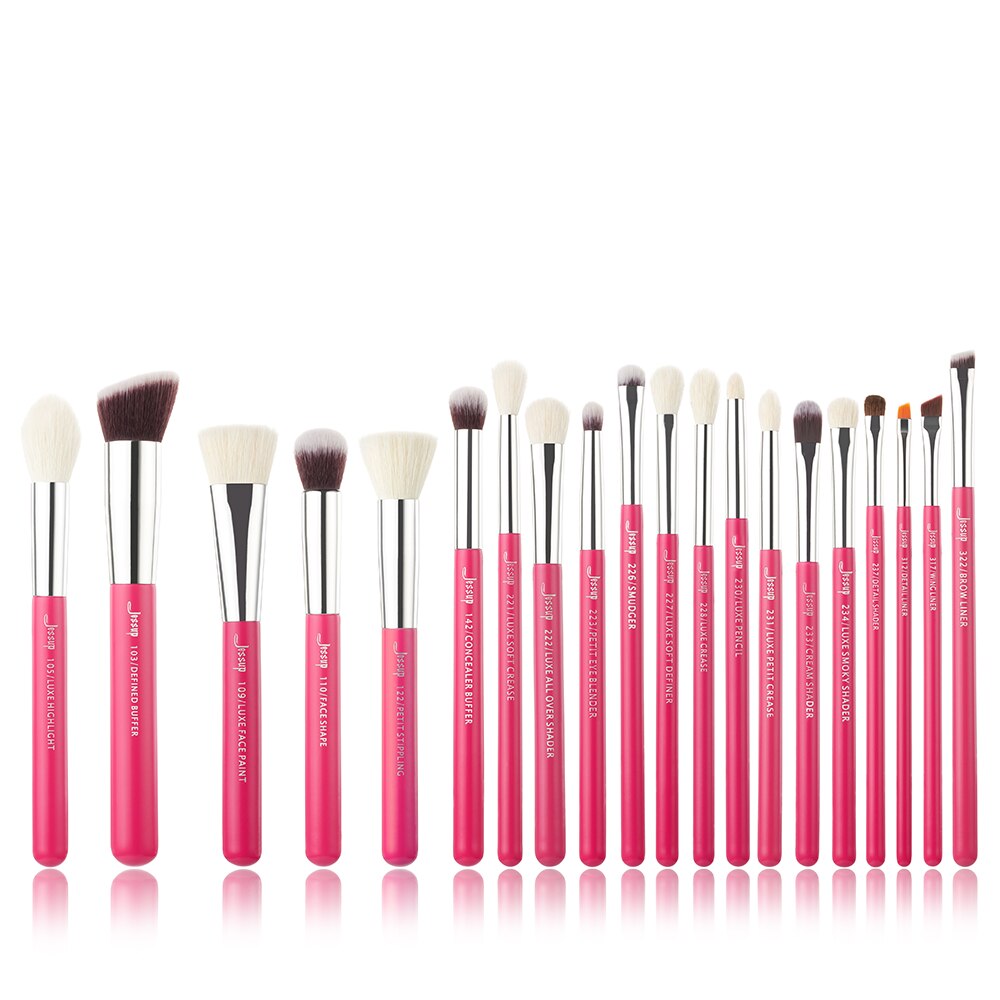 Jessup sort/sølv makeup børster sæt make up børste værktøj kit foundation pudder børster naturligt-syntetisk hår: G3-t205-20 stk
