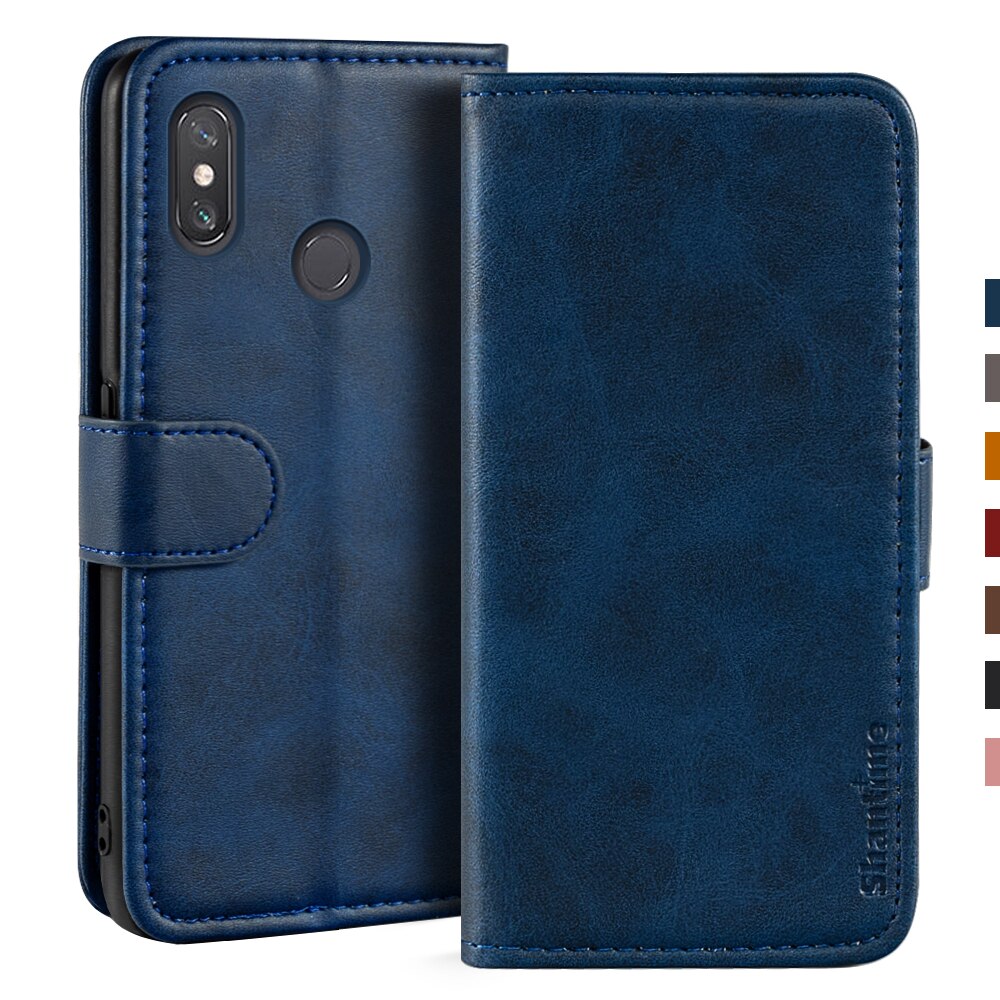 Étui pour Xiaomi Mi Max 3 étui portefeuille magnétique housse en cuir pour Xiaomi Mi Max 3 Coque de support étuis pour téléphone: Blue