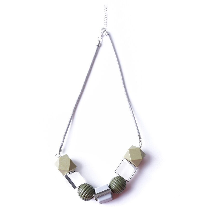 Vrouwen Kralen Ketting Sieraden Verklaring Ketting Massive Hout Kettingen Kralen Hangers Geometrische Ketting Vrouwen Sieraden