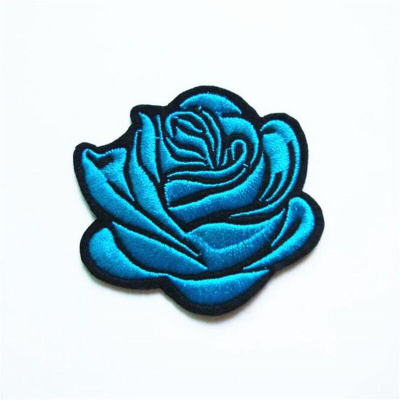 5 pièces/lot coudre/fer sur Patch pour veste en jean brodé Applique Badge Rose fleur Patch pour vêtements tissu vêtements bricolage