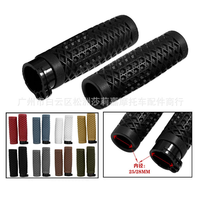 A Pair Motorcycle Handlebar Motorbike Throttle Grip Handle Rubber Modified Accessories Anti Slip 22MM 25MM Universal