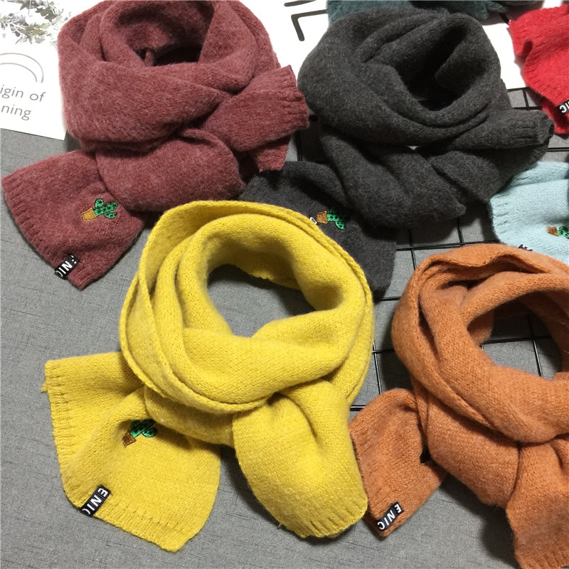 Mode Winter Effen Kleur Kasjmier Kinderen Sjaal Kids Jongens Meisjes Warm Breiwol Sjaals Bufandas