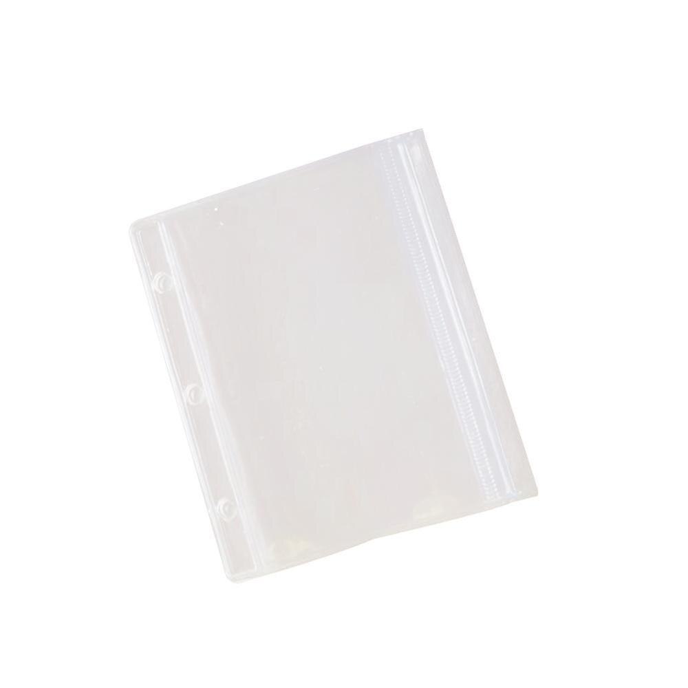 Transparent Binder Shell 3 Holes Binder Page Notebook For Loose Supplies Stationery Soft Handbook Office Tranparent S U0D8: Zipperbag