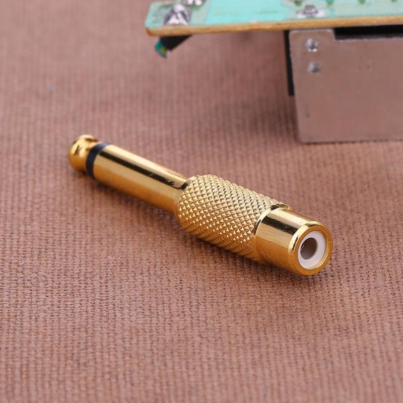 Audio Stereo Adapter Plug Converter Headphone 1pc 6.35mm 1/4in Mono Male Jack to RCA Female Plug Audio Adapter Connector