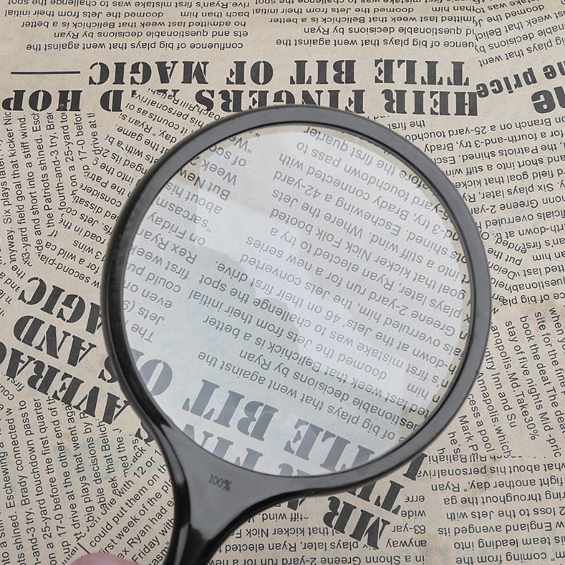 100mm Handheld Magnifier 5X Reading Map Newspaper Magnifying Glass Jewelry Loupe