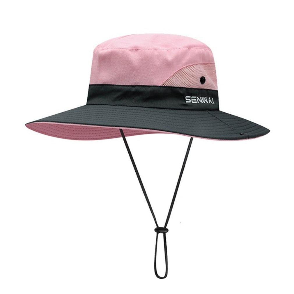 Hat summer outdoor sun hat UV protection sun protection travel cap mountaineering couple fishing sun hat: Pink