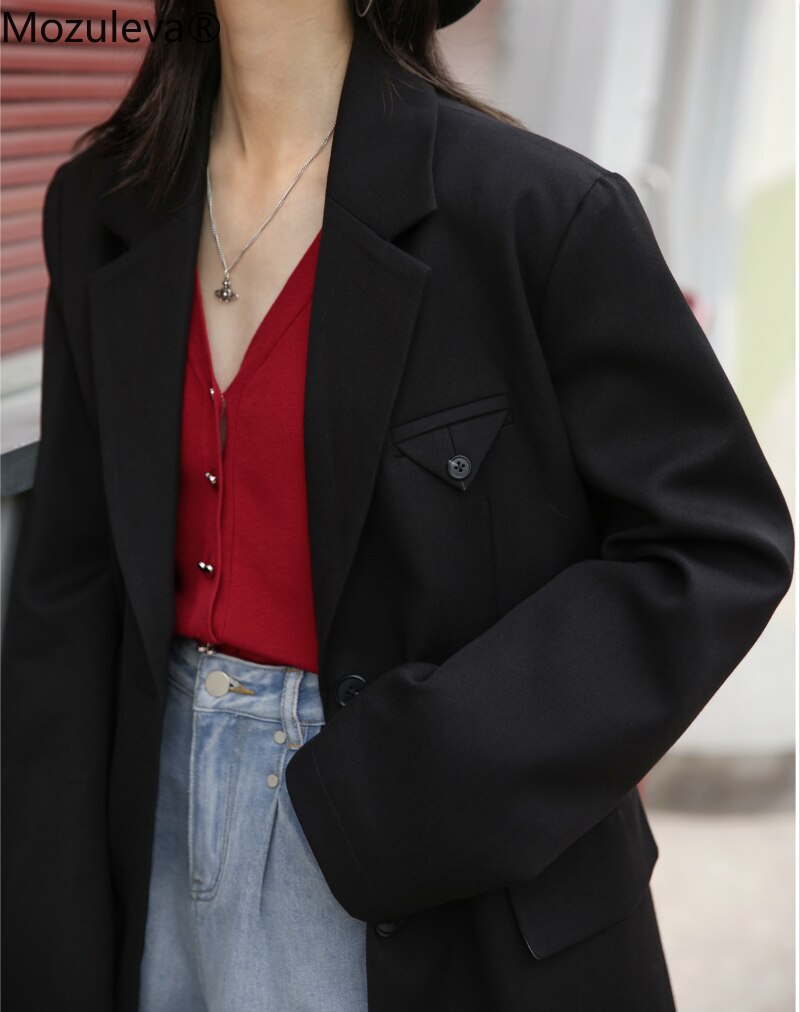 Chic Women Blazer Solid Single Breasted Thick Blazer Office Lady Blazers