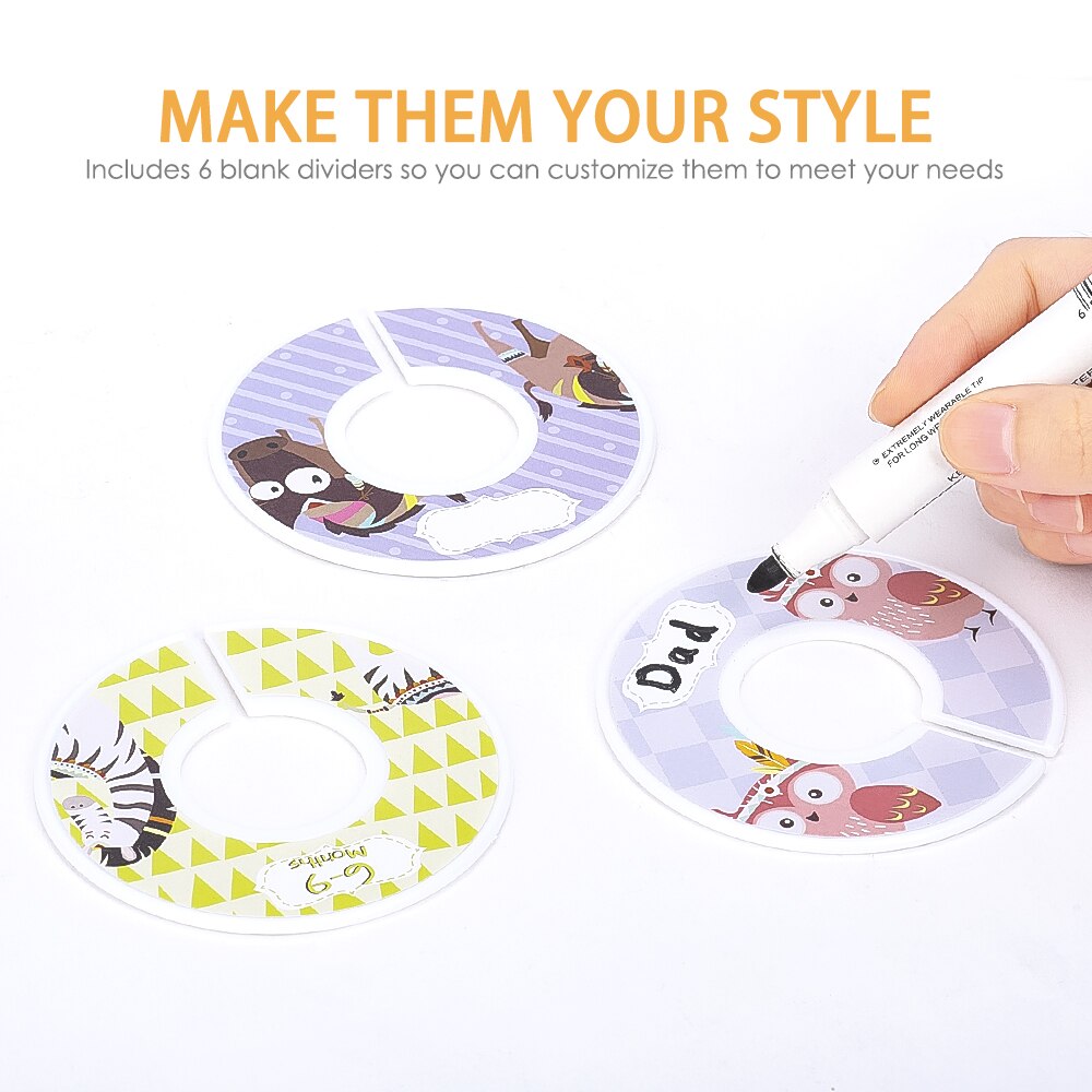 12 Uds. Separador de tallas s para ropa de bebé DIY gancho de ropa de plástico perchas circulares para ropa separador de tallas perchas separadores de armario