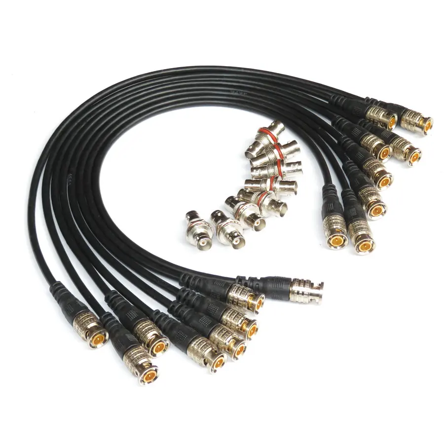 19" Rack Mount Kit 1U Front Panel 8 Hole Ports W/ 8 BNC 20"Cables and 8 Adapters