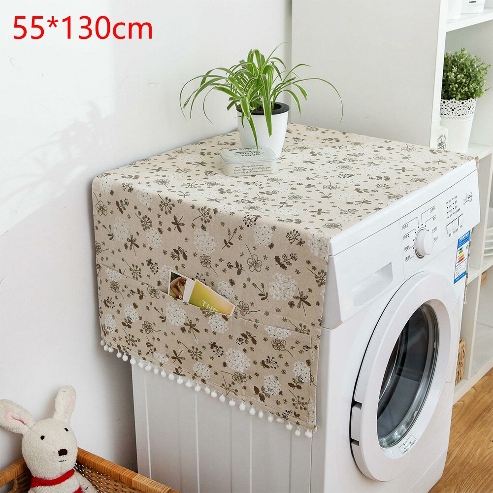 Taske vaskemaskine betræk husholdning med lommer tilbehør støvtæt vaskbar til køkken vaskemaskine låg beskytter blomster opbevaring: 4