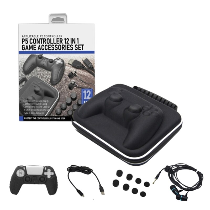 Set mit  -ps5 gamepad-empfängern  ps5 -schutzhüllen, ladekabeln und kopfhörern ( 8- bit plus high cap 1 12 in