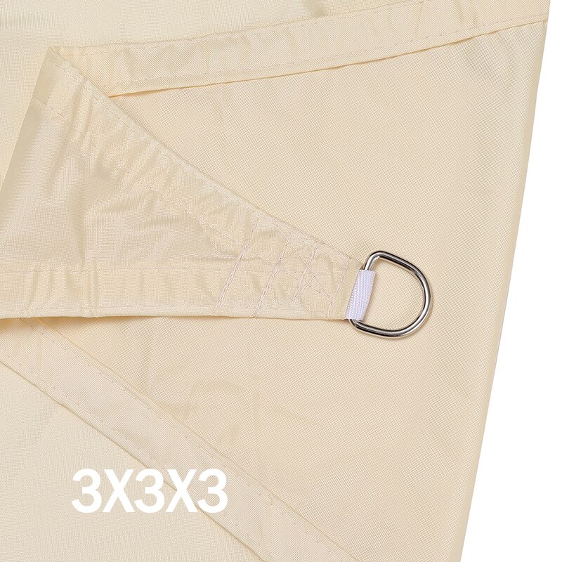 Waterdichte Zon Onderdak Driehoek Zonnescherm Bescherming Outdoor Luifel Tuin Patio Zwembad Zeil Luifel Camping Schaduw Stofkap: Beige  3x3x3m