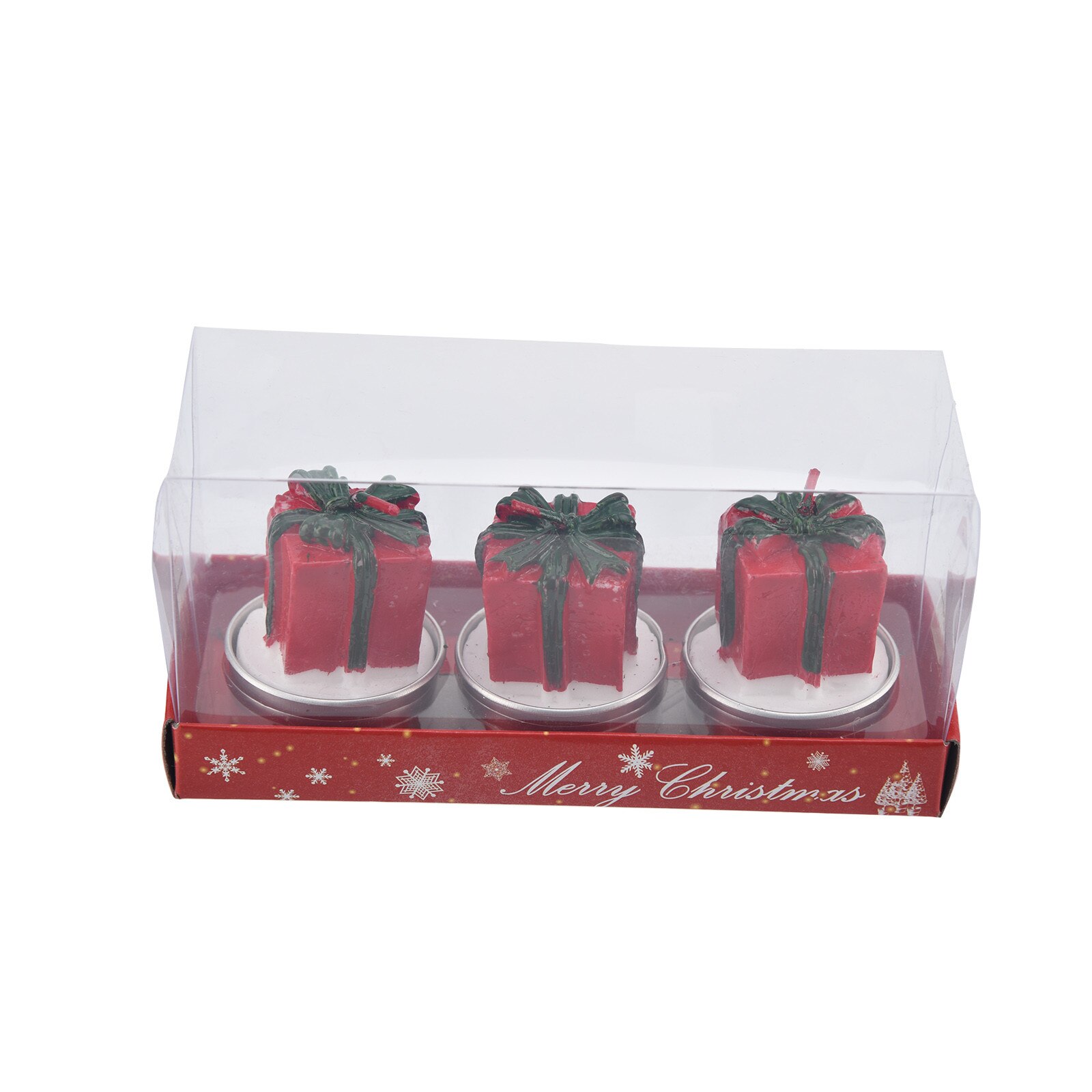 3pcs/set Christmas Candles Santa House Snowman Christmas Tree Paraffin Candles Wedding Home Party Candles Decor Light #YL5: F
