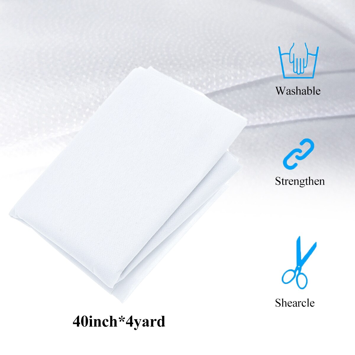 White Fusible Easy Iron On Sewing Join patchwork Interfacing Lightweight Polyester Interfacing (40 Inch x 4 Yards)
