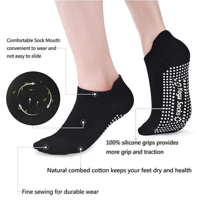 Calcetines de Yoga antideslizantes para mujer medias de algodón