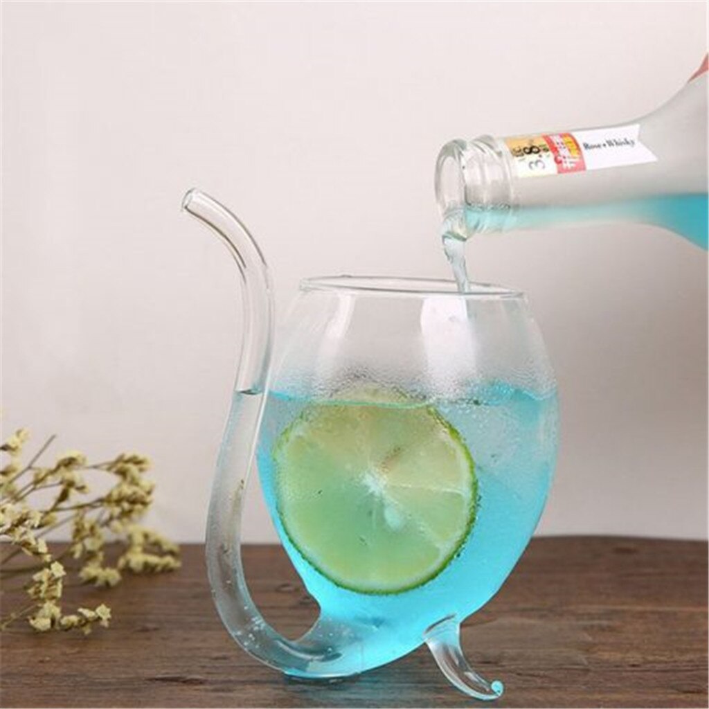 Pipette transparente en verre, verre résistant à la chaleur, pour le vin, le whisky, le lait, le thé et le jus de fruits
