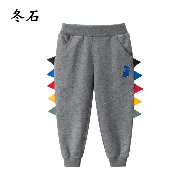 otoño ocio dinosaurio bordado Niño de dibujos animados pantalones de chándal Pantalones de deporte de cintura media de los niños 2 3 4 5 6 7 8 años