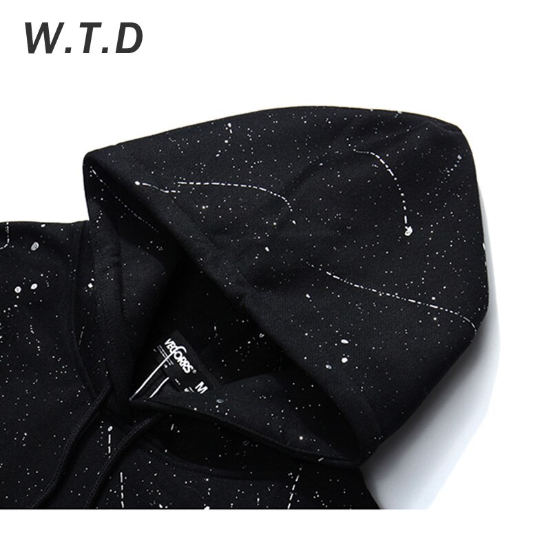 Wot.d sudadera para hombres ropa de calle cielo estrellado teñido estilo Casual hombres/mujeres Sudadera con capucha de gran tamaño hombres sudaderas