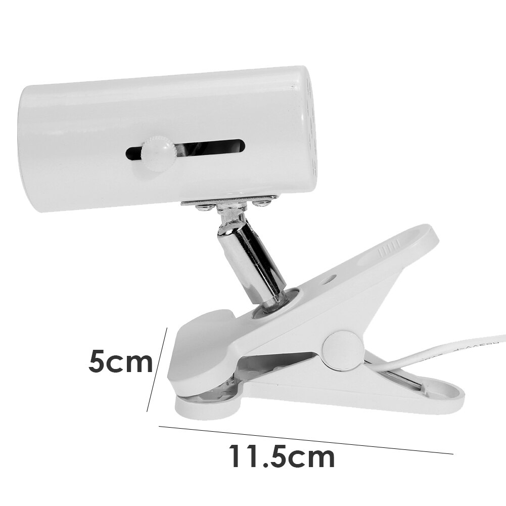 Durable Reptile E27 Lamp-socket Kit 360 Degree Rotation Heating Lamp Clip Cover Clip-on Bulb Universal Light Holder: White 150cm EU Plug