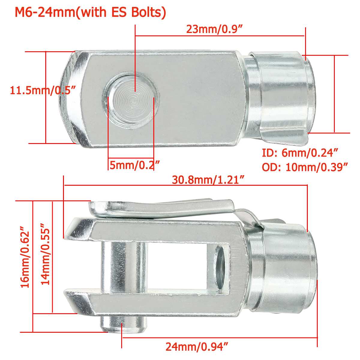 2Pcs M6 M8 M10 Universal Silver M6 M8 Boot Bonnet Kofferbak Gas Strut End Fitting Pin Kogelgewricht Klep lente Houders