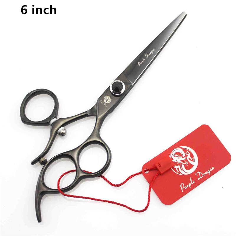 Purple Dragon 5.5 in. Hairdressing Scissors,62HRC JP440C,CUTTING SCISSORS,rotating handle,necessary for barbers: black 1