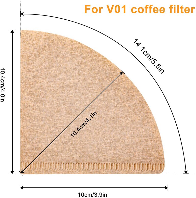 40/100pcs Cone Coffee Filters Paper 2-6 Cups Natural Coffee Filters Unbleached Paper Filters V02 Compatible with V60