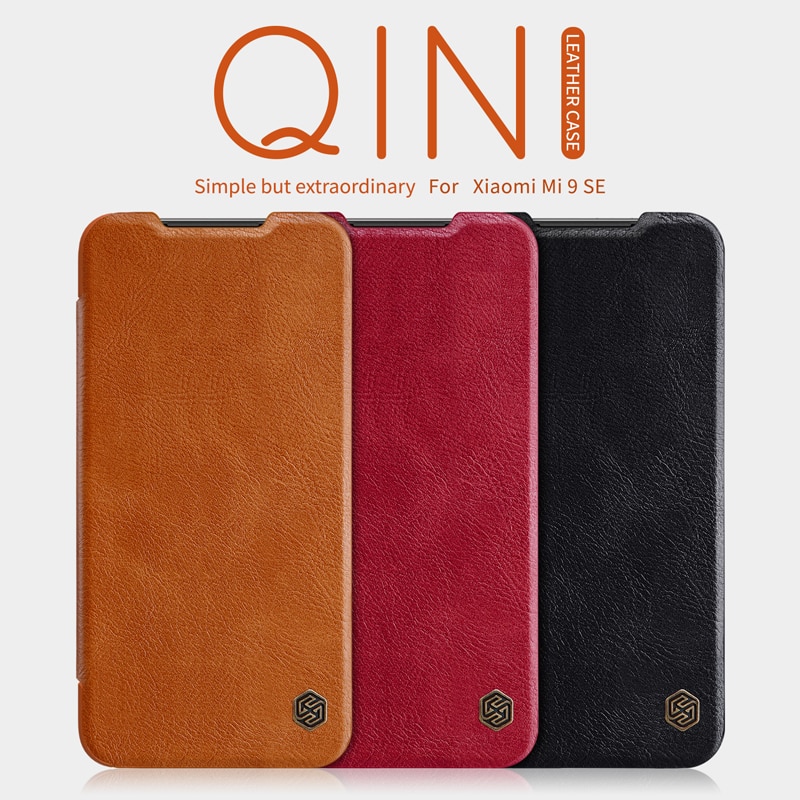 For xiaomi mi8 mi9 mi 9T Cover case Nillkin Qin PU Luxury Flip leather back cover wallet case for Xiaomi MI8 Redmi Note 7 case