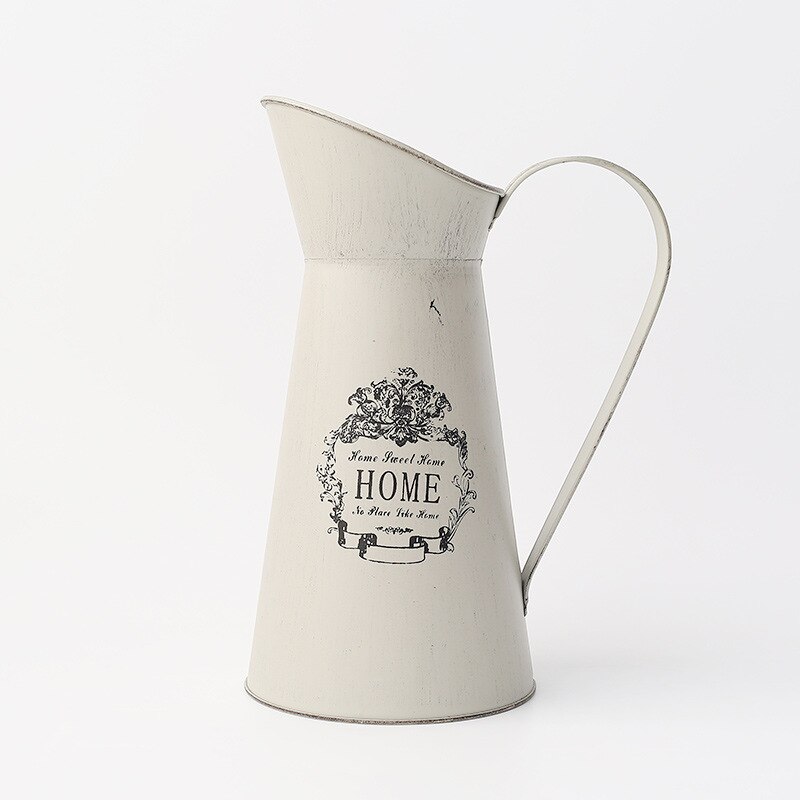 French Idyllic Iron Flowerpot Decoration Living Room Bedroom Flower Arrangement Bucket Cafe Flower Shop Flower Appliances