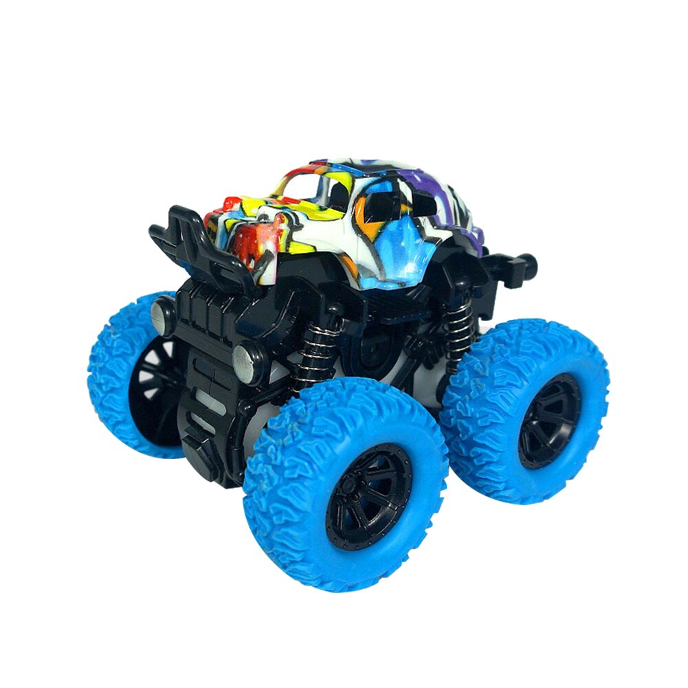 Inertial firehjulstræk off-road køretøj børns simuleringsmodel bil anti-fald legetøjsbil 2-5 år gammel babybil: Blå
