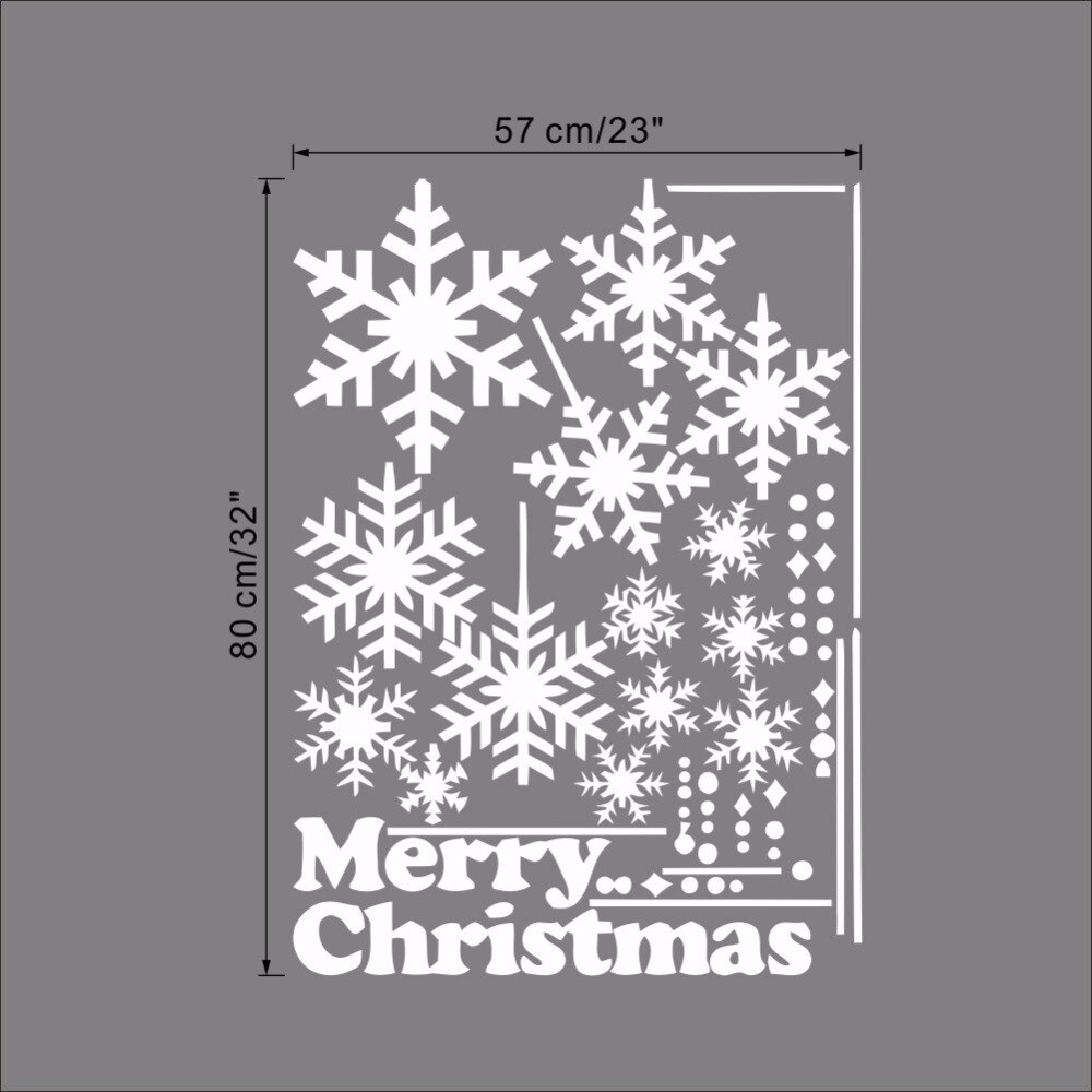 Merry Christmas Snowflake Wall Decals Living Room Background Wall stickers Window Decoration Glass Stickers Vinyl Murals M09