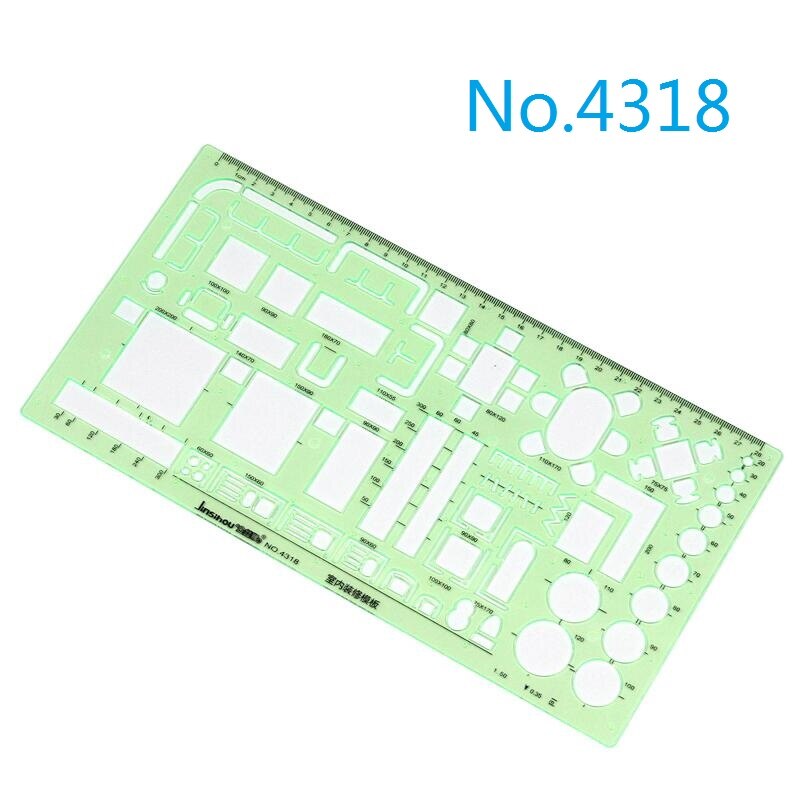 Drawing templates ruler for Furniture,Power Engineering,Interior ,Nut , No.4301/4302/4318/4331/4332/4333: No 4318