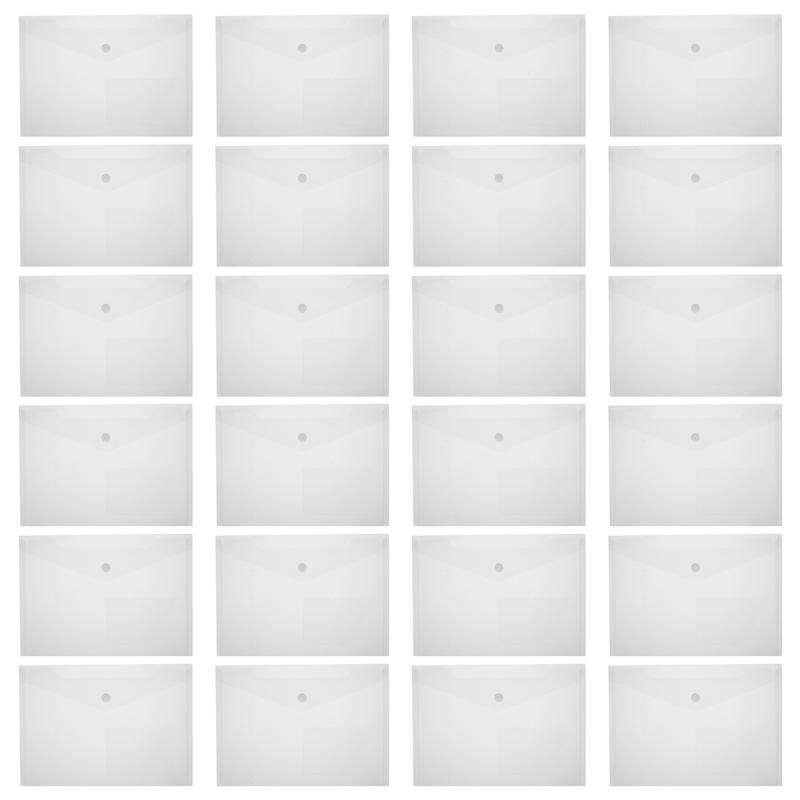 30 stk arkivtaske i plastik dokumentopbevaring til kontor med kortlomme  a5 -knappers informationsportefølje