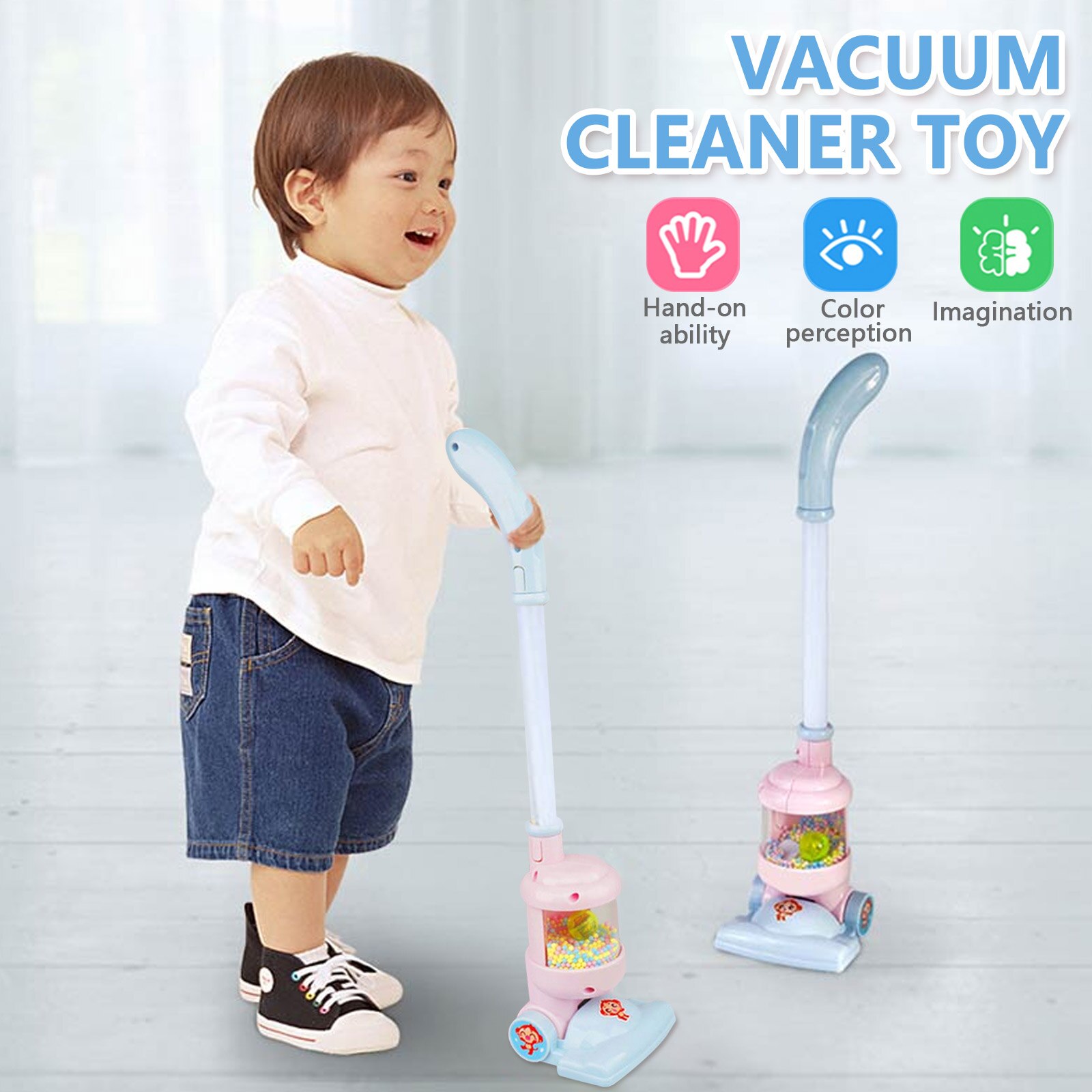 Kinderen Simulatie Stofzuiger Huishoudelijke Apparatuur Schoonmaken Speelgoed Met Geluid Licht Voor Jongens Meisjes Educatief Rollenspel Games: Pink